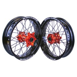 ROUE SUPERMOTO COMPLÈTE ARRIÈRE KTM ORANGE/NOIR/NICKEL