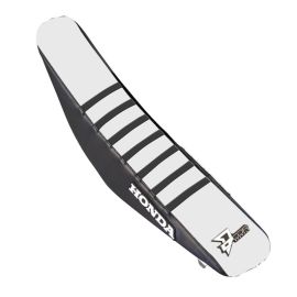 COUVRE-SIÈGE HONDA CRF250-450 NOIR/BLANC/NEVURES NOIRES
