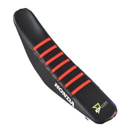COUVRE-SIÈGE HONDA CRF250-450 NOIR/NEVURES ROUGES