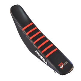 COUVRE-SIÈGE HONDA CRF250-450 NOIR/NEVURES ROUGES