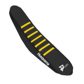 COUVRE-SIÈGE HUSQVARNA TC125 FC250-450 NOIR/BLANC/NEVURES NOIRES