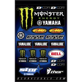 FEUILLE D'AUTOCOLLANTS MX FACTORY TEAM STAR YAMAHA 3