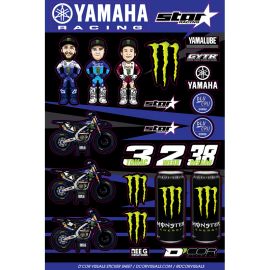 FEUILLE D'AUTOCOLLANTS MX FACTORY TEAM YAMAHA 