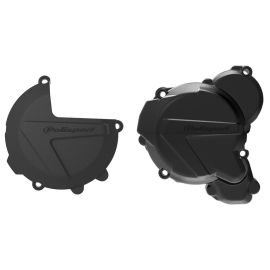 ENSEMBLE PROTECTION DE CARTER D'EMBRAYAGE ET D'ALLUMAGE KTM/HUSQ (NOIR)