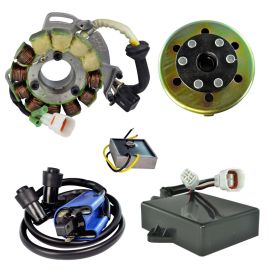 KIT HO STATOR 200W + RÉGULATEUR AC + BOÎTE CDI HP + BOBINE D'ALLUMAGE + FLYWHEEL (YAMAHA)