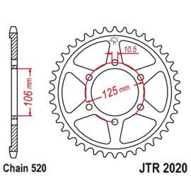 ROUE D'ENGRENAGE ARRIÈRE 520 51T